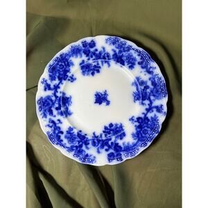 Antique Flow Blue Lancaster New Wharf Pottery 1891 Salad Plate England 8-3/4"